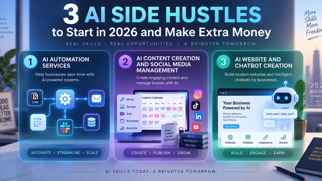 3 ai side hustles to start in 2026 and make extra money