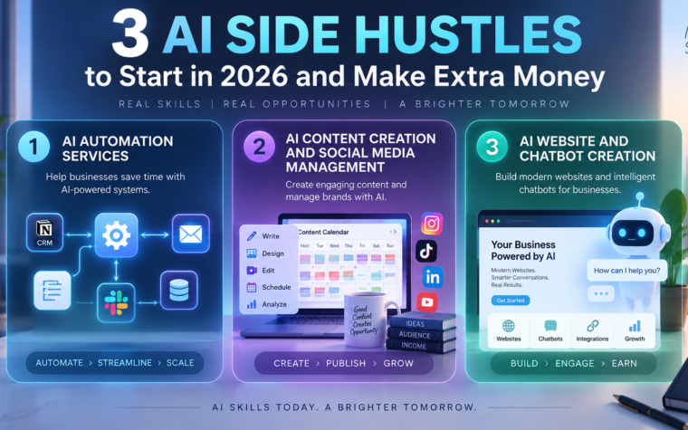 3 ai side hustles to start in 2026 and make extra money