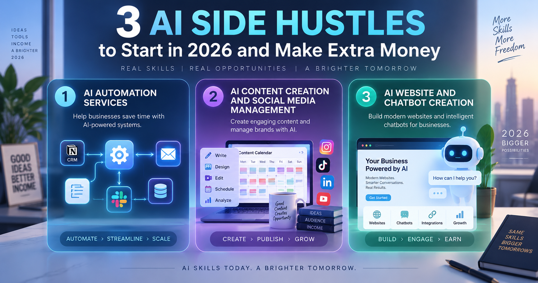 3 ai side hustles to start in 2026 and make extra money